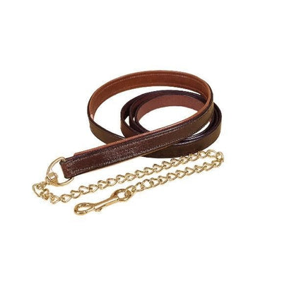 Tory 1In Padded Lead With Brass Chain Black/Black