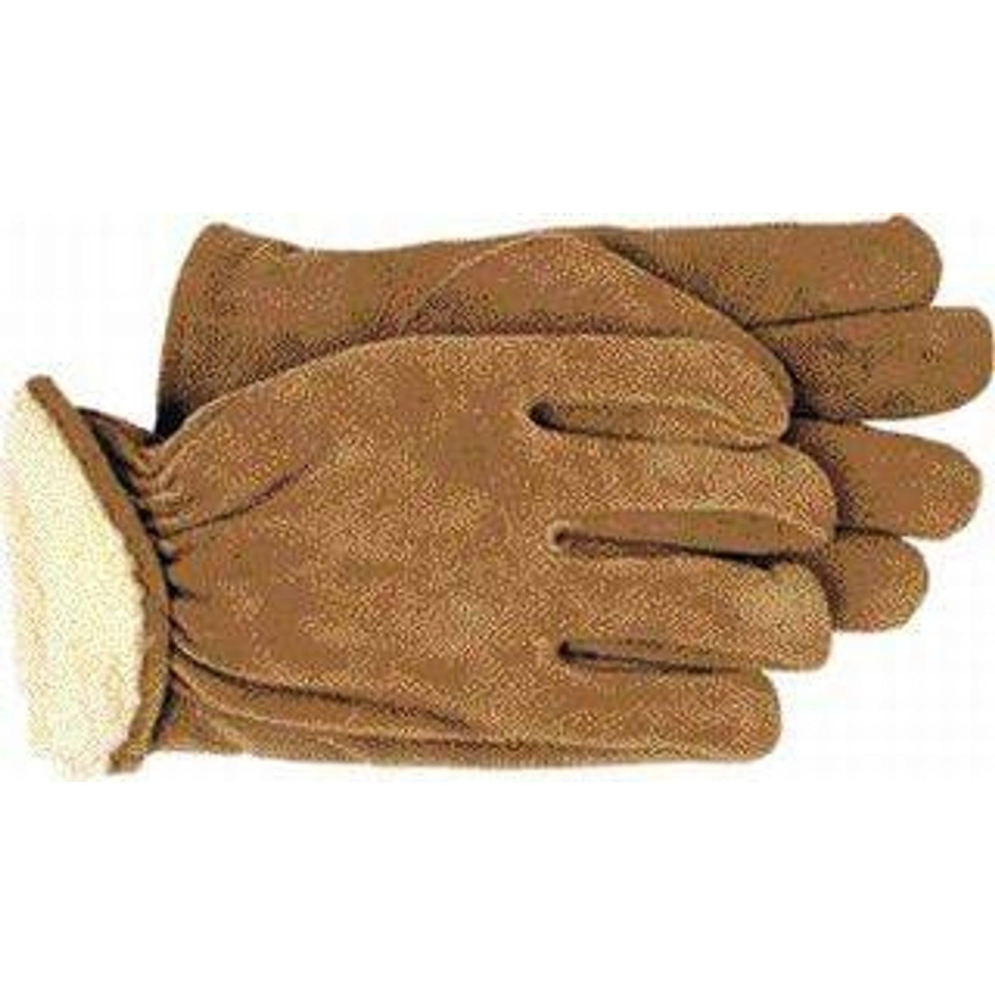 Pile Lined Split Leather Work Gloves 10x3x3 Brown