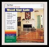 Verticle Wood Slat Pet Gate 24Hx53-96W Brown
