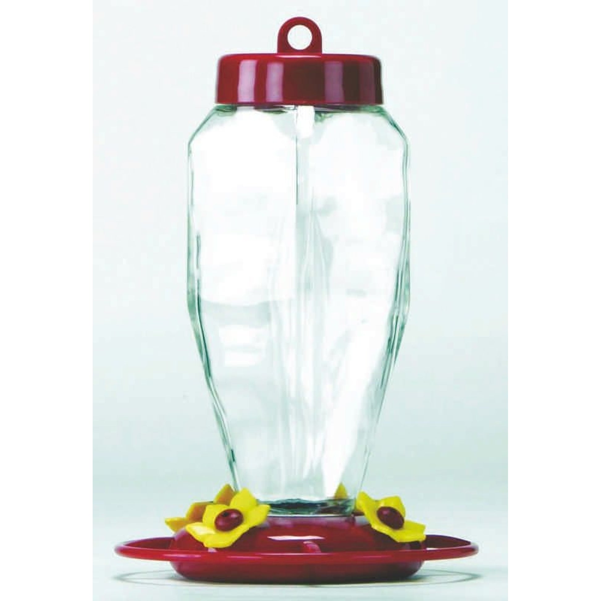 Glass Hummingbird Feeder .5in x .5in x 1in Red