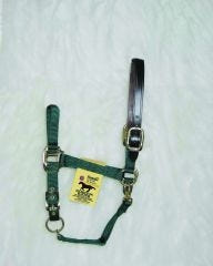 Adjustable Halter with Leather Crown Yearling Blk