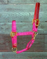 Adjustable Halter with Leather Crown Yearling Blk