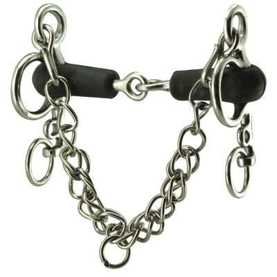 Coronet Jointed Rubber Mouth Pelham Bit