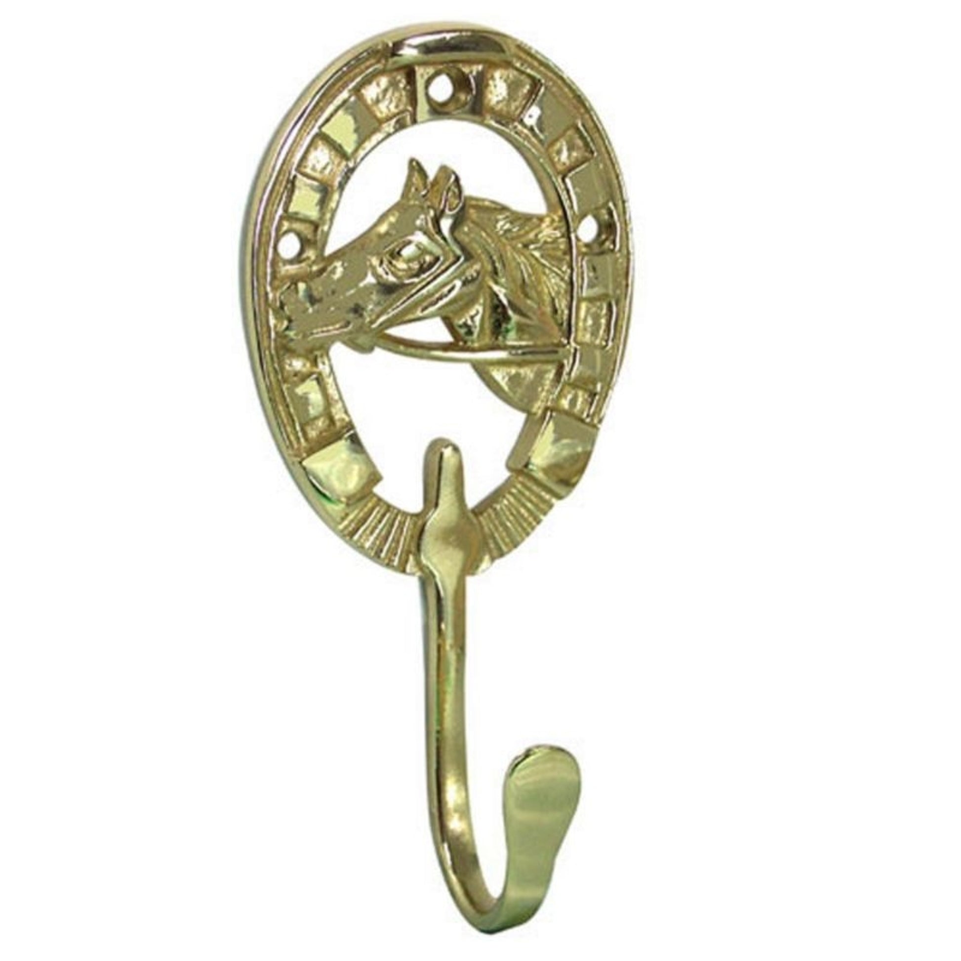 SINGLE HORSEHEAD HOOK BRASS