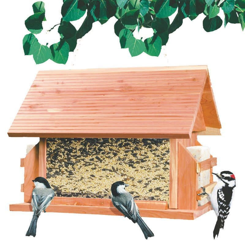 Lodge Feeder For Birds 10 x 13 x 10.5 Natural
