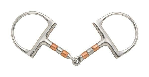 Western SS Copper Roller Snaffle D-Ring Bit