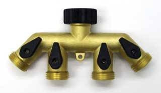 Melnor 4 Way Metal Hose Connector With Shut Off Valve
