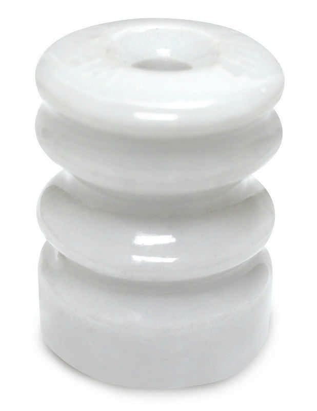 Ceramic Electric Fence Insulator wNails 25Pk White