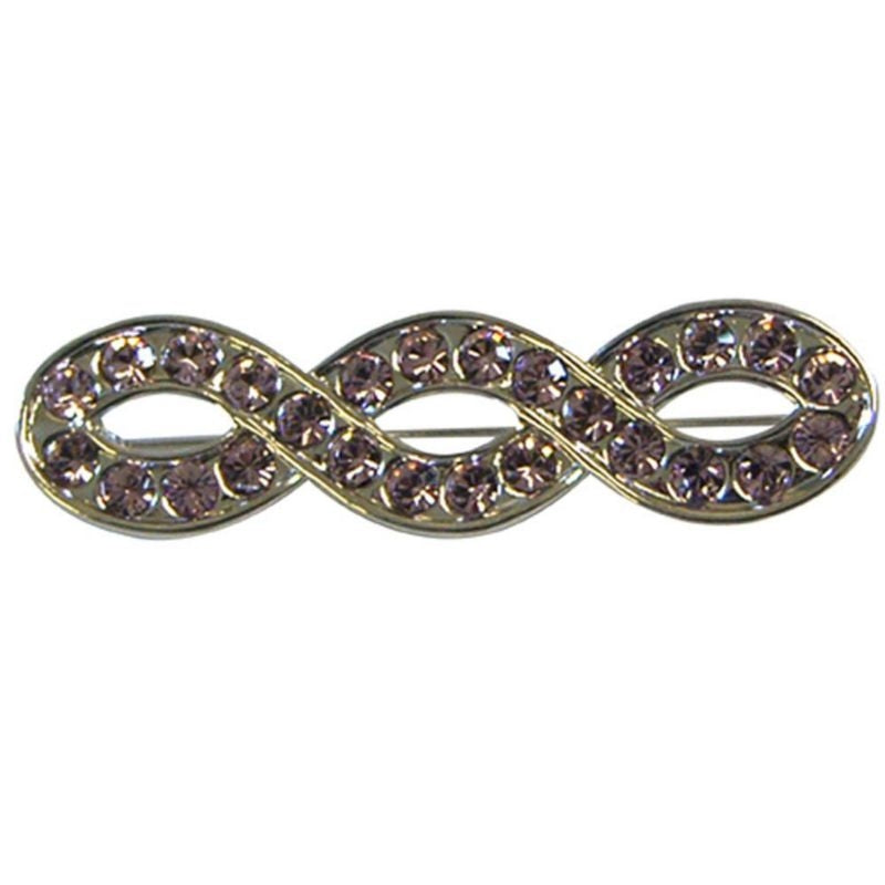 Infinity Pin with Pink Stones Platinum w Pnk Stones