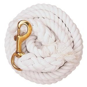 Weaver Cotton Lead Rope With Brass Snap 10 White