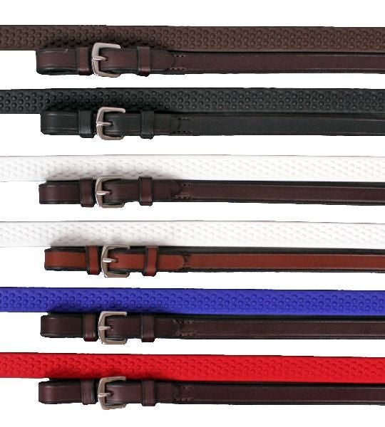 Nunn Finer Soft Grip Rubber Reins Horse Black/Zinc