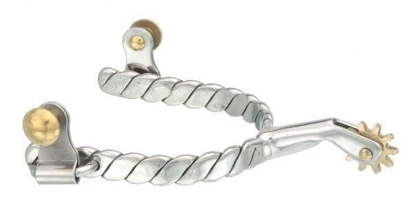 Kelly Silver Star Twisted Rope Spurs Brn