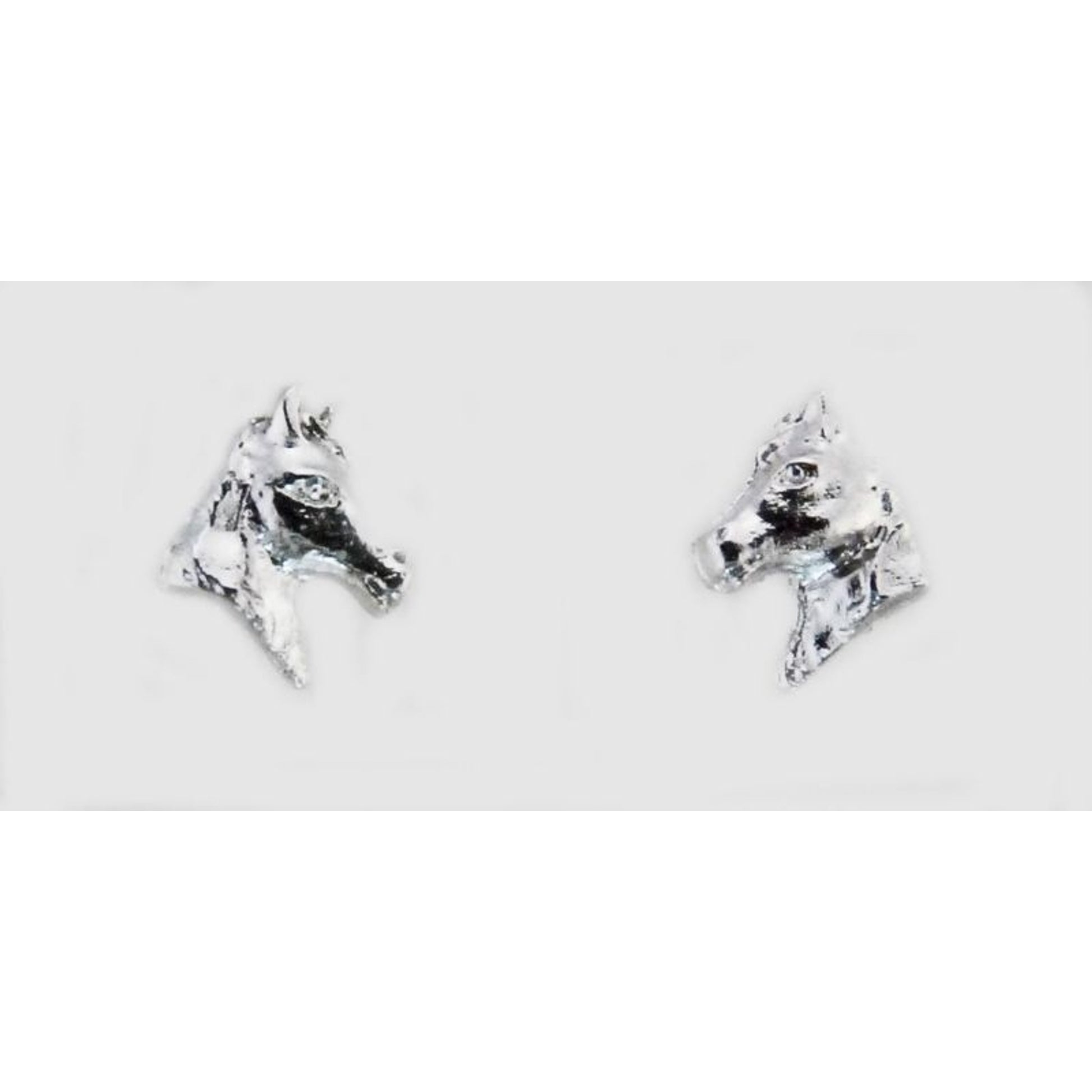 3-D Horse Head Silver Pierced Earring