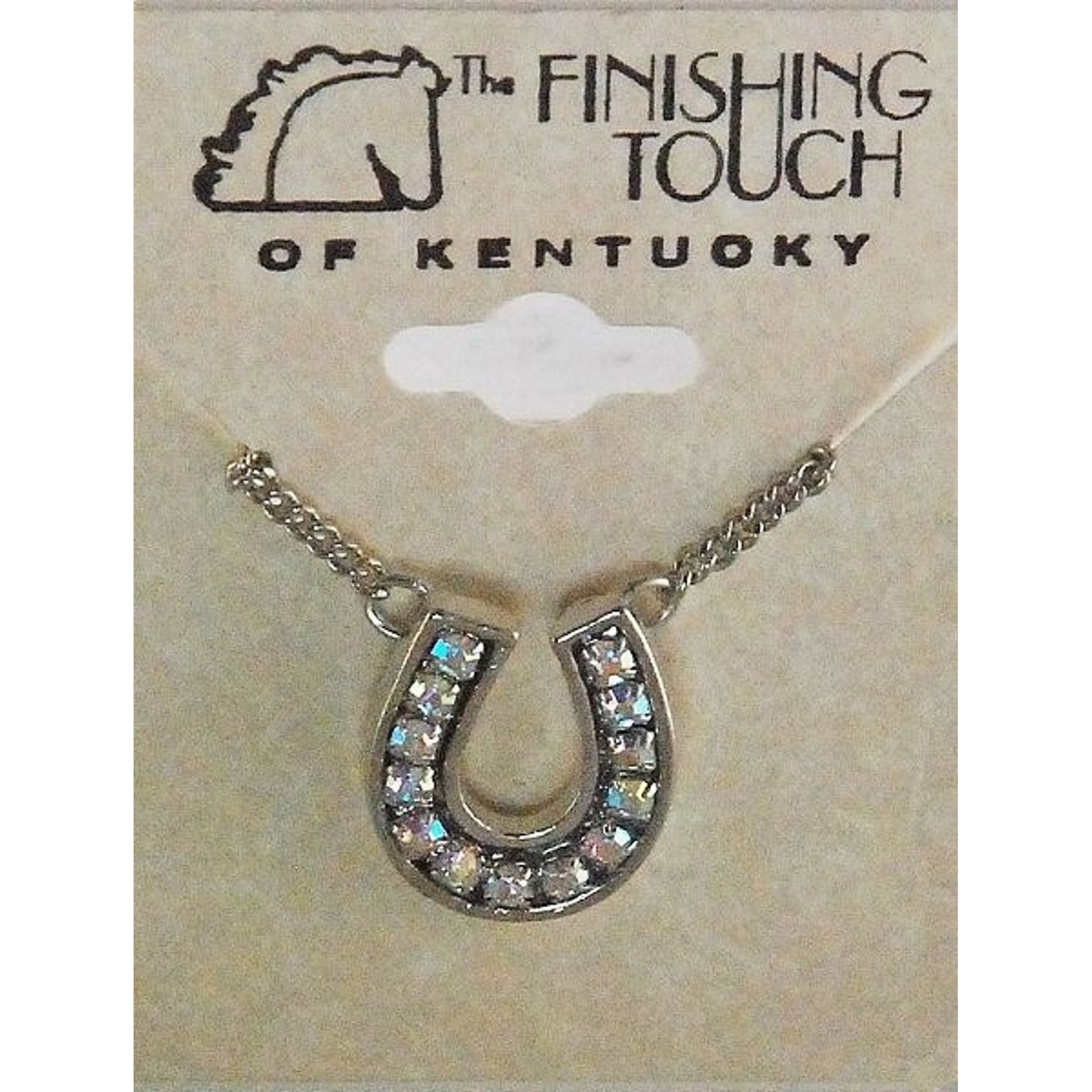 Horseshoe Necklace - Aurora Borealis Silver