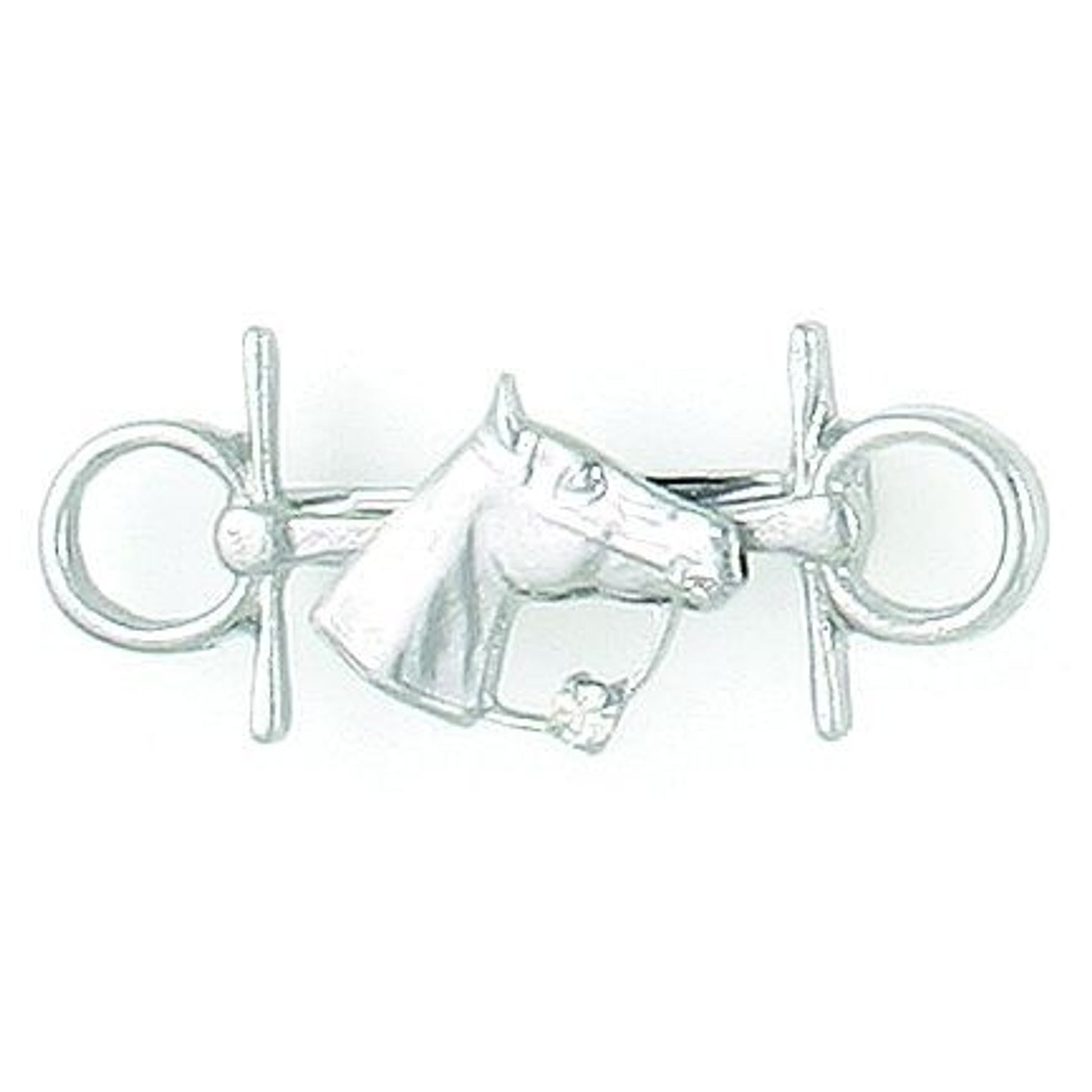 Finish Touch Horse Head with Rein Snaffle Bit Pin