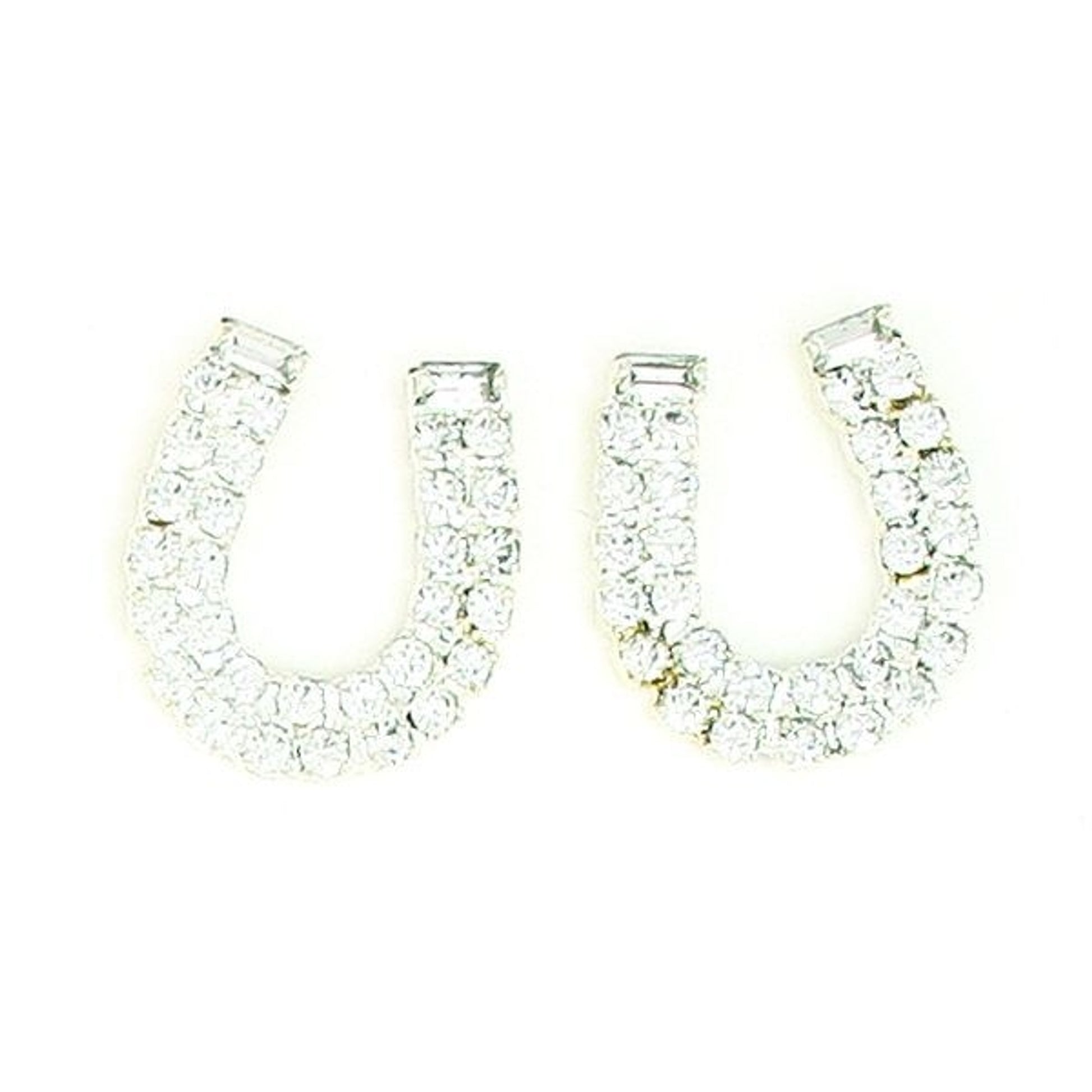 Finishing Touch Horseshoe With Stones Earrings Silver