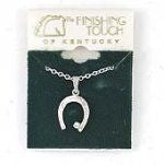 Horseshoe with Stone Pendant - Imit. Rhod.