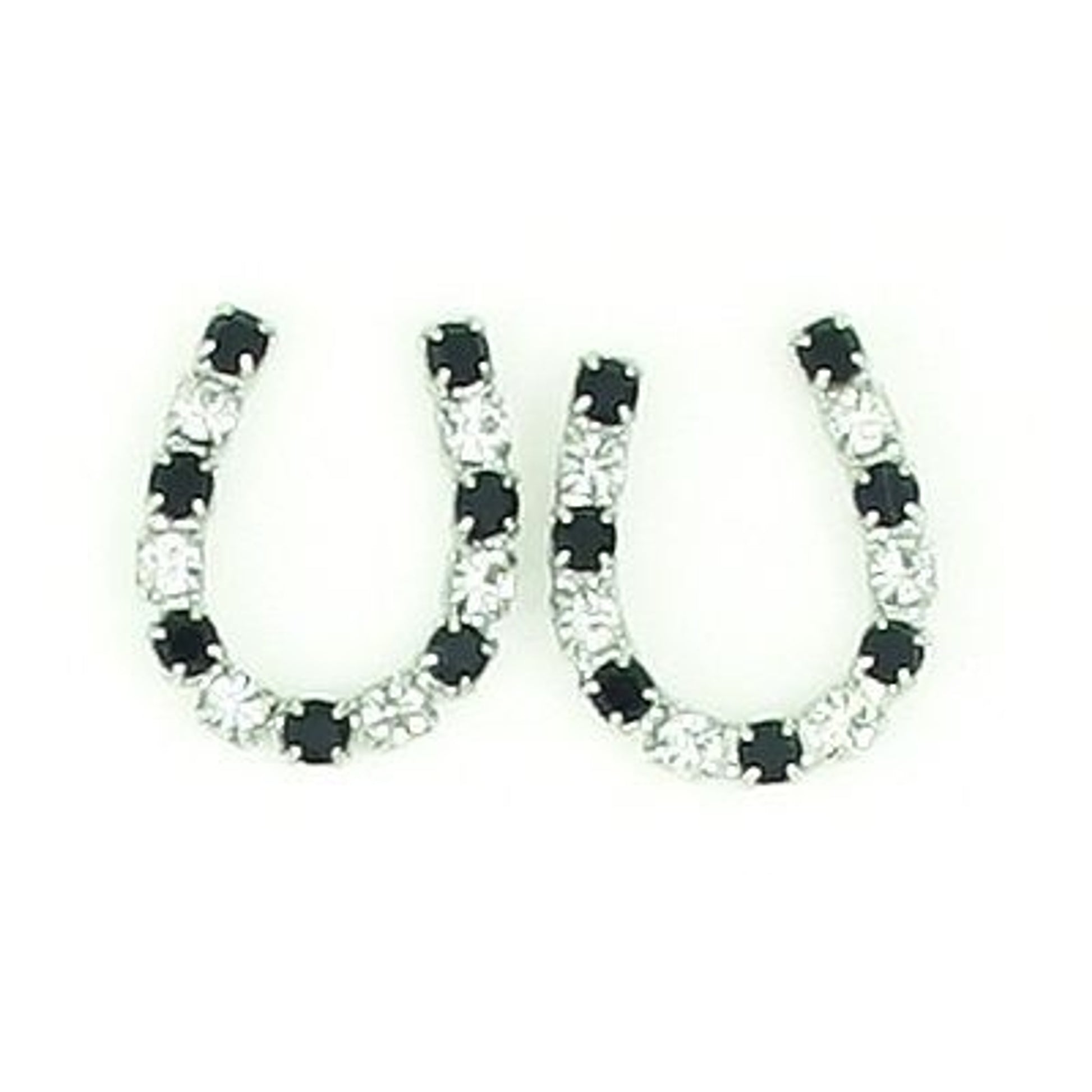 Finishing Touch Jet/Crystal Horseshoe Earrings