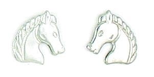 Finishing Touch Regal Horse Head Earrings Silver