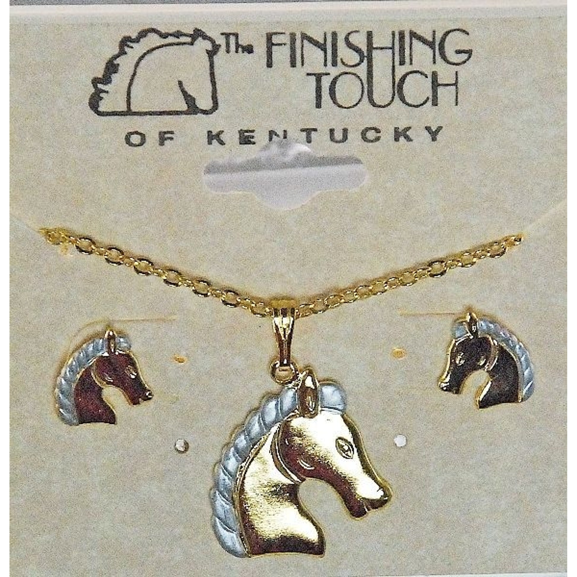 2-Tone Regal Horse Head Gift Set Gold/Silver