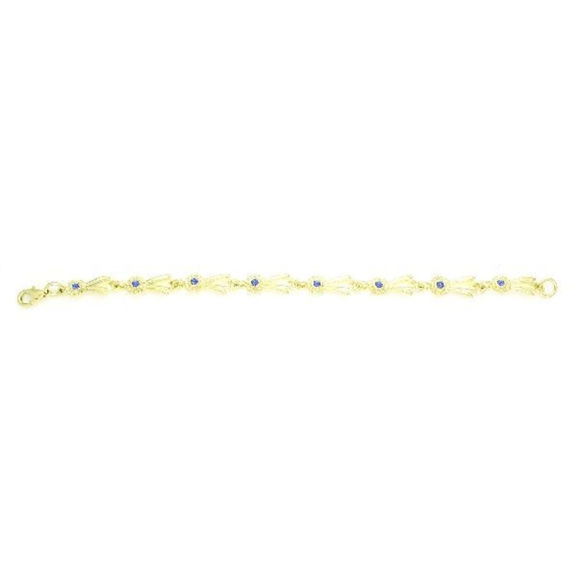 Finishing Touch Small Blue Ribbon Bracelet Gold