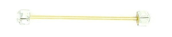 Sq Clear Crystal Collar Bar Gold Gold