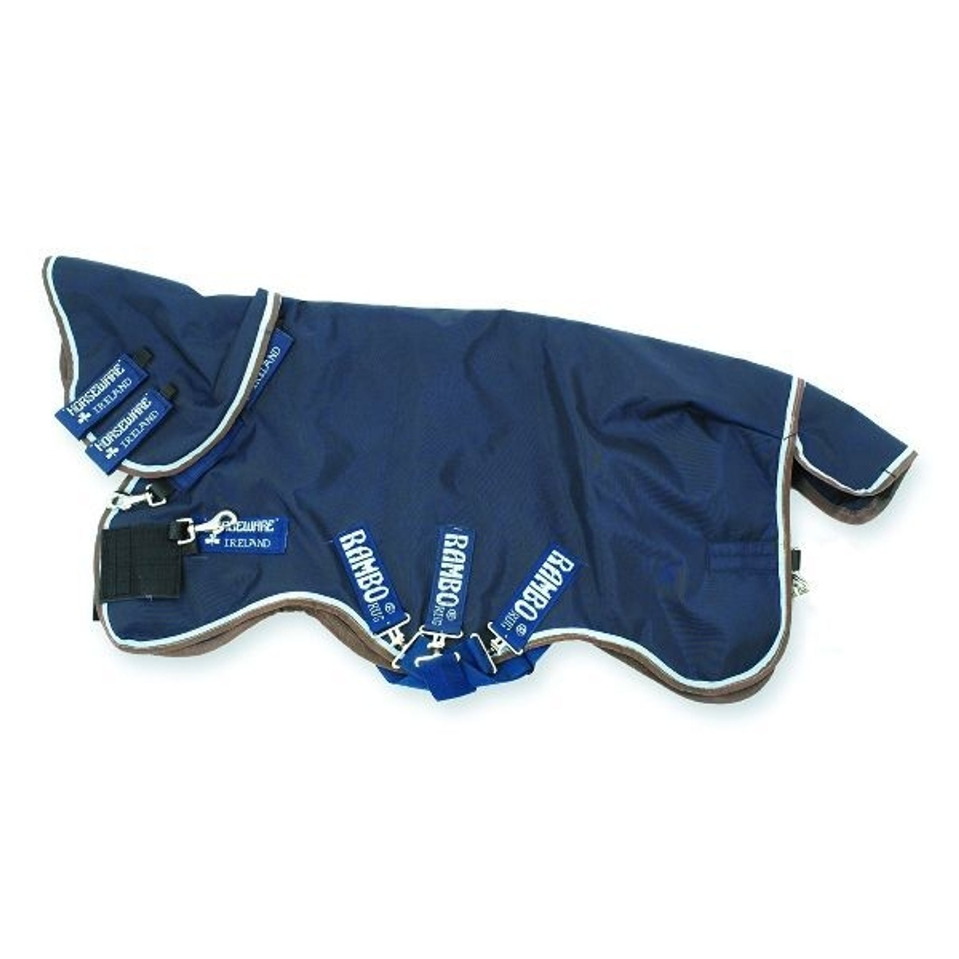 Rambo Duo Turnout Blanket 60 Navy/Sky Blue/Brown