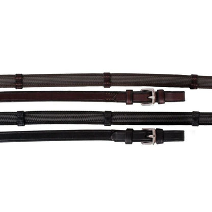 Nunn Finer Sure Grip Reins with Stops 5/8 x 58 Havana