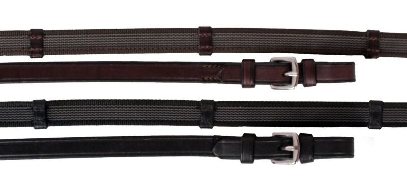 Nunn Finer Sure Grip Reins with Stops 5/8 x 58 Havana