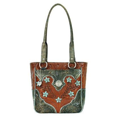 American West Desert Wildflower Zip Top Tote Handbag
