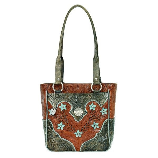 American West Desert Wildflower Zip Top Tote Handbag