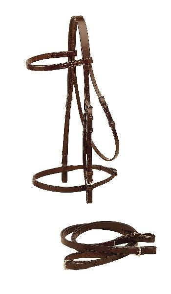 Tory Flat English Bridle And Flat Reins Cob Black