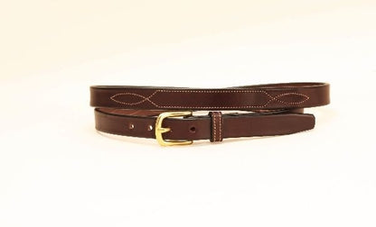 Tory Leather 3/4In Belt With Stitched Pattern 24 Hav