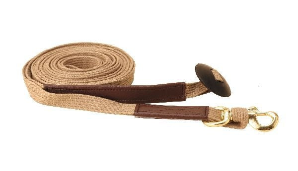 Tory Cotton Lungeline Brass Bolt Snap 1X25Ft Tan