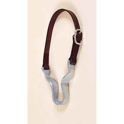 Leather Nutcracker Style Cribbing Strap Blk/Gry