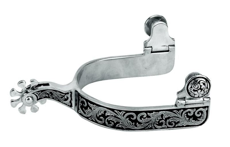 Weaver Mens Spurs With Engraved Black 1.5