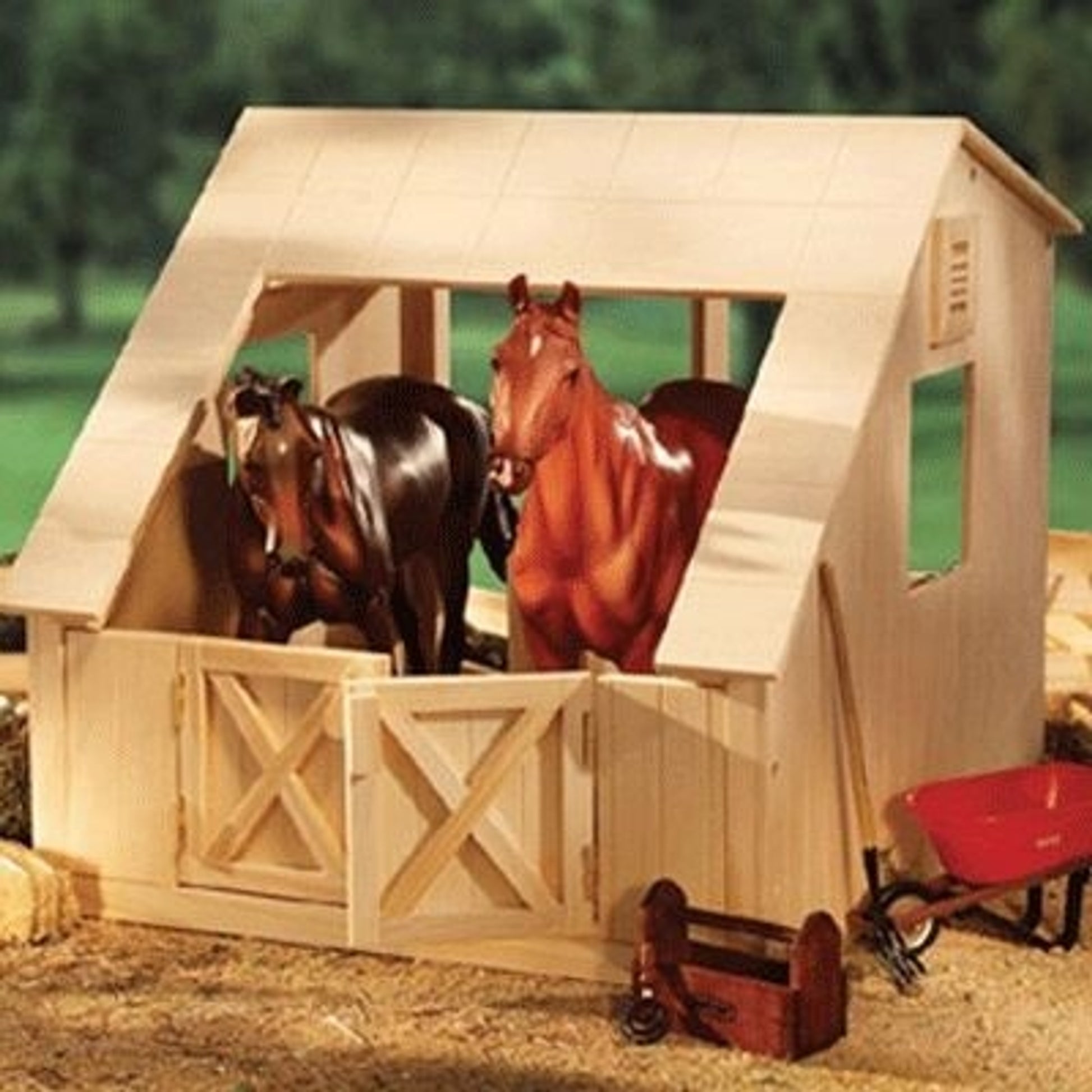 Breyer Wood 2 Stall BarnBk/Wh