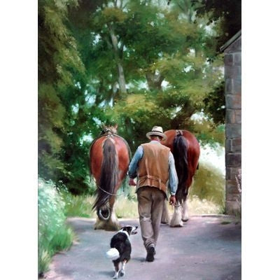 Draft Horses Blank Greeting Cards - 6 Pack 5 x 7
