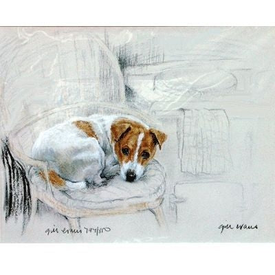 Terrier on a Chair By Gill Evans 12.75x10.75