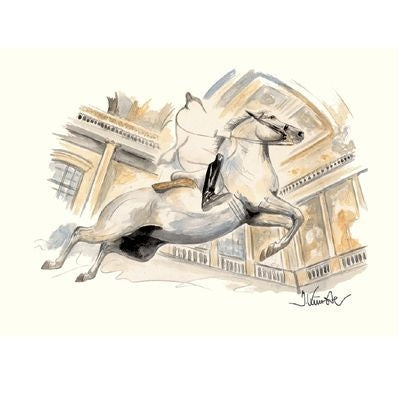 Vienna Calling Lipizzan By Jan Kunster 19.75x27.5