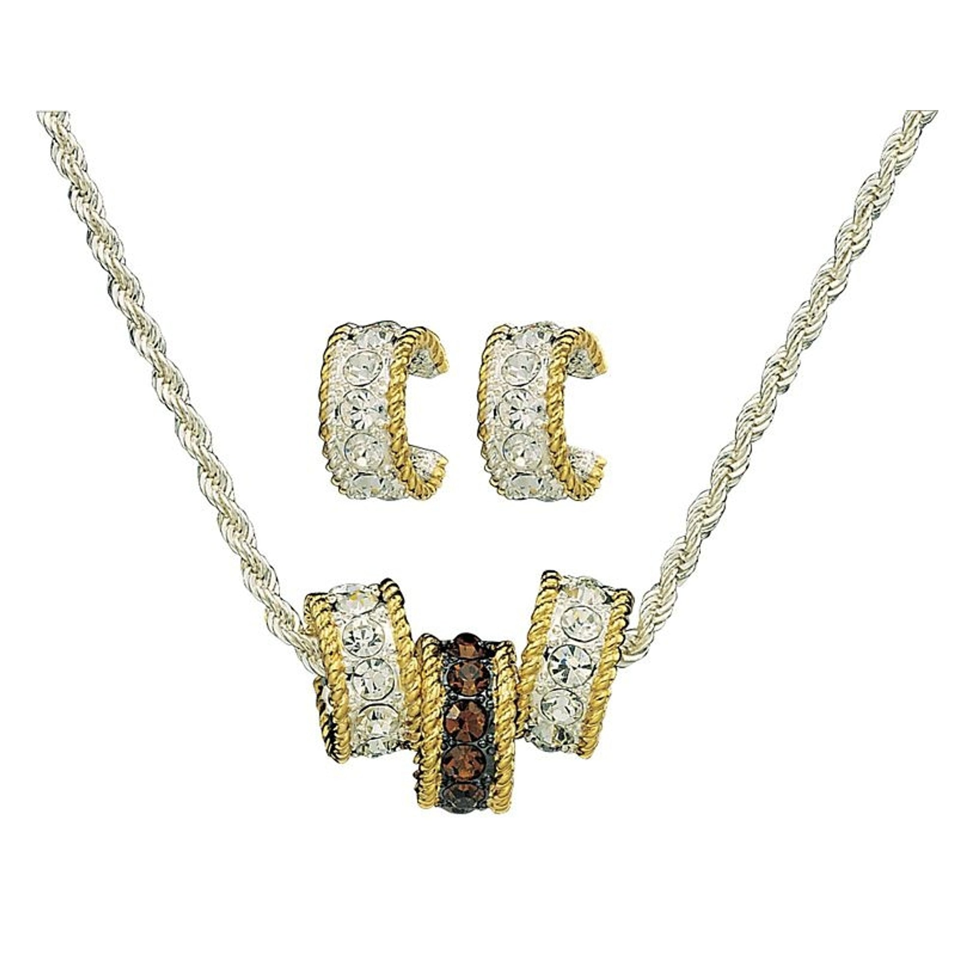 Montana Topaz Crystal Shine Triple Ring JewelrySet