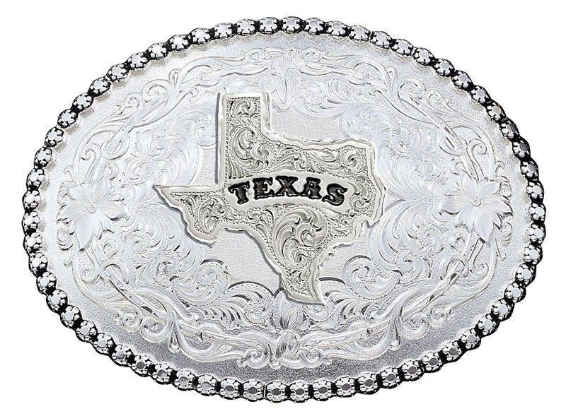 Antiqued Silver Texas State Western Belt Buckle Br