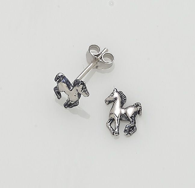 Shiny Mini Foal Earrings Steel