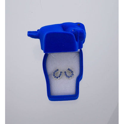 Sparkly Horsehoe Earrings Blue