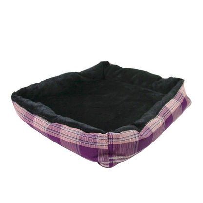 Kensington Black Ice Plaid Bolster Dog Bed