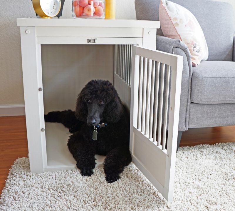 New Age Pet White Dog Crate with Metal Spindles
