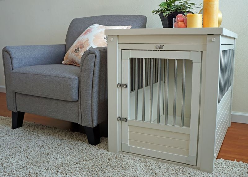 New Age Pet White Dog Crate with Metal Spindles