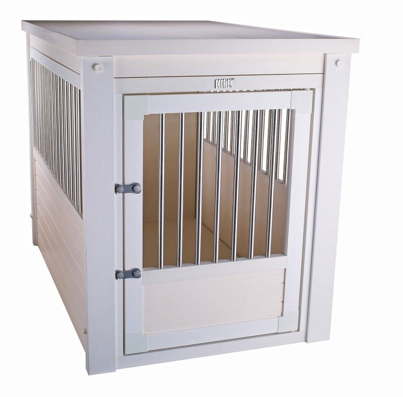 New Age Pet White Dog Crate with Metal Spindles