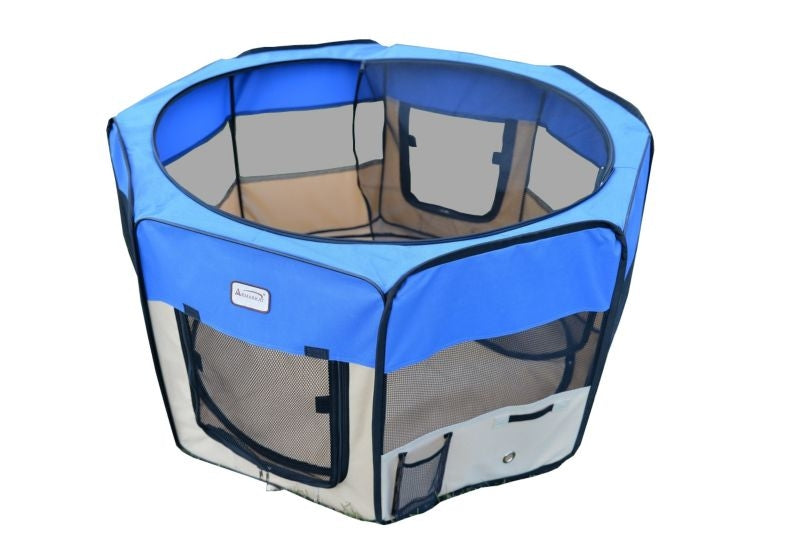 Armarkat Blue/Beige Portable Pet Playpen