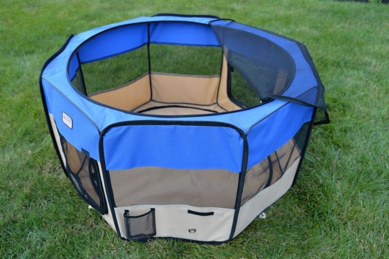 Armarkat Blue/Beige Portable Pet Playpen